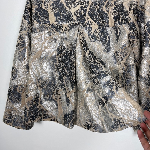 Vintage Lorain Croft Silver Textured Short Swing Jacket - Picture 6 of 6